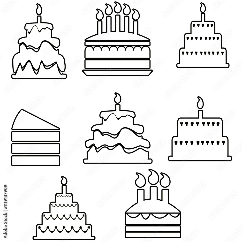 set of cake icons