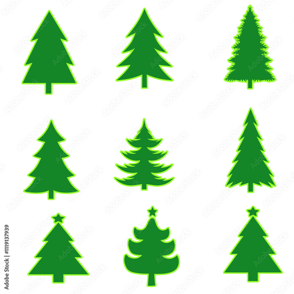 christmas trees set christmas trees set