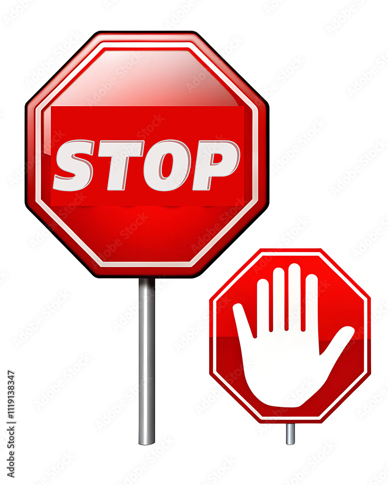 stop sign with hand