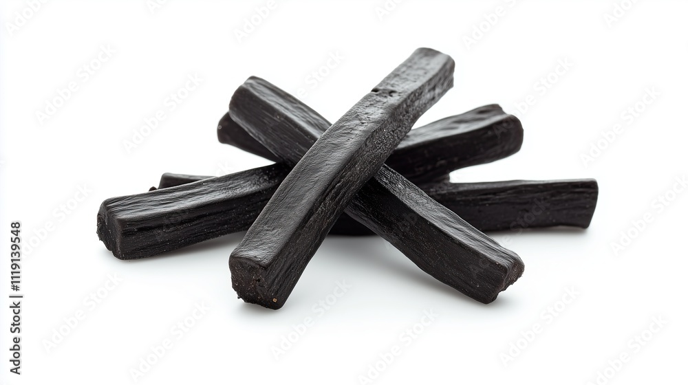 Appetizing licorice candies of different shapes on a white background, isolated Appetizing licorice candies of different shapes on a white background, isolated