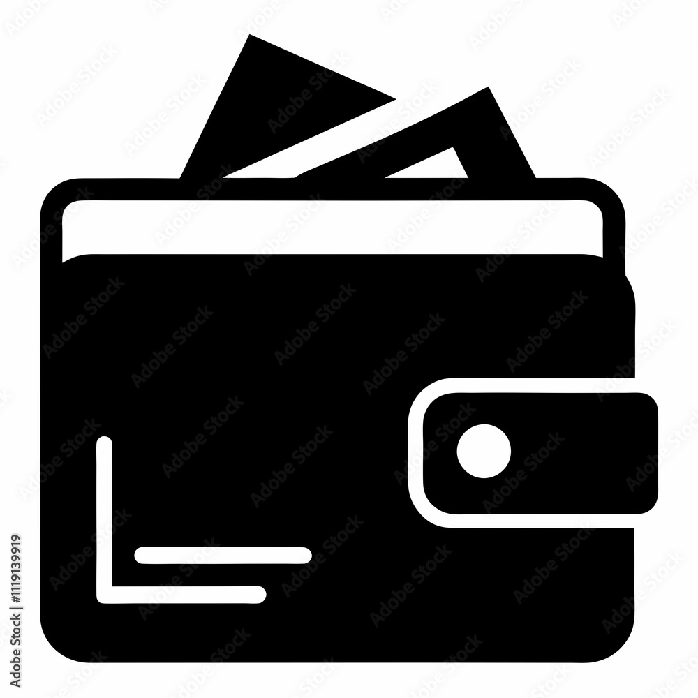Digital Wallet Icon Black Silhouette Vector Design Digital Wallet Icon Black Silhouette Vector Design