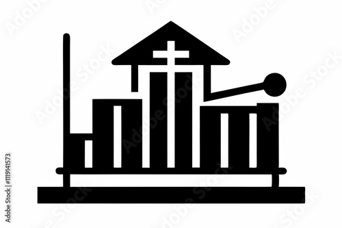 Fixed Deposit Chart Icon Black Silhouette Vector