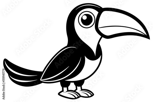 Cute toucan bird on white background vector illustration