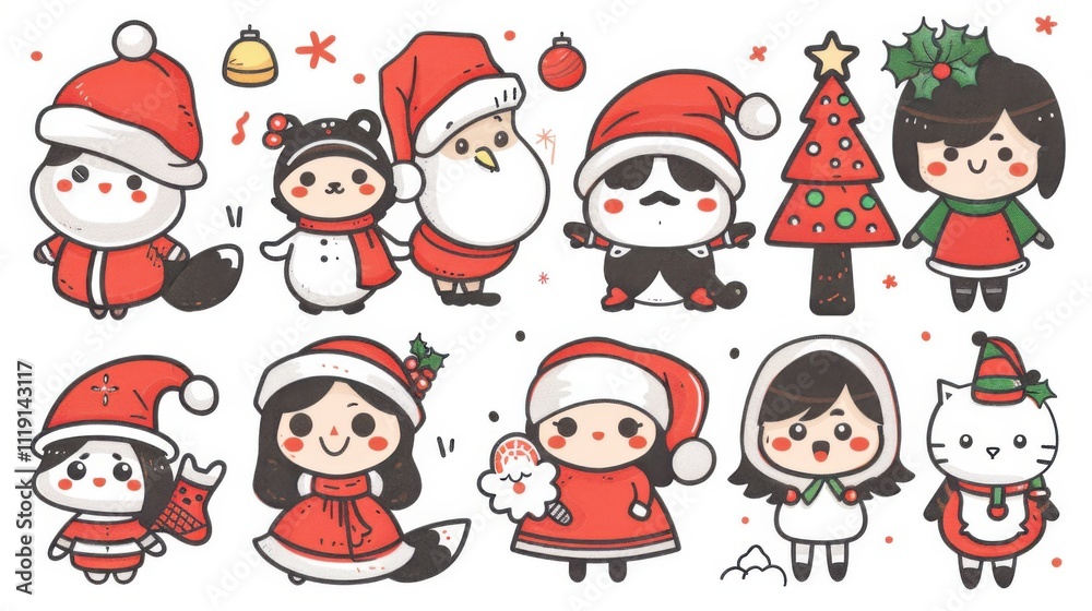 Cartoon Christmas: 2D Simple Illustration Cartoon Christmas: 2D Simple Illustration