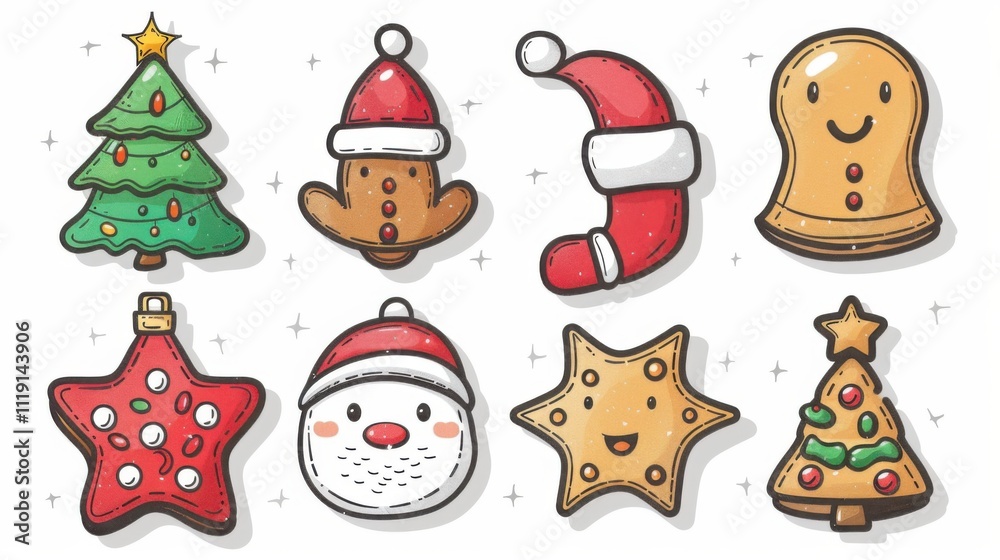 Cartoon Christmas: 2D Simple Illustration Cartoon Christmas: 2D Simple Illustration