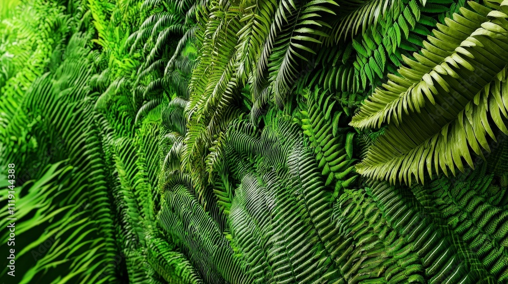 Lush Tropical Forest Fern Background Nature Texture Jungle Foliage Green Leaves Plant Lush Tropical Forest Fern Background Nature Texture Jungle Foliage Green Leaves Plant