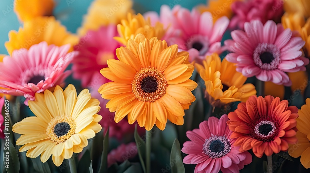 A vibrant spring sale poster featuring a bright flower banner with ample copy space A vibrant spring sale poster featuring a bright flower banner with ample copy space