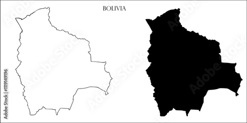 Bolivia Blank Map, Bolivia Map Outline Vector Images