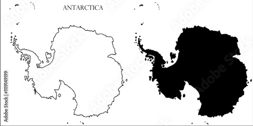 Antarctica Blank Map, Antarctica Map Outline Vector Images