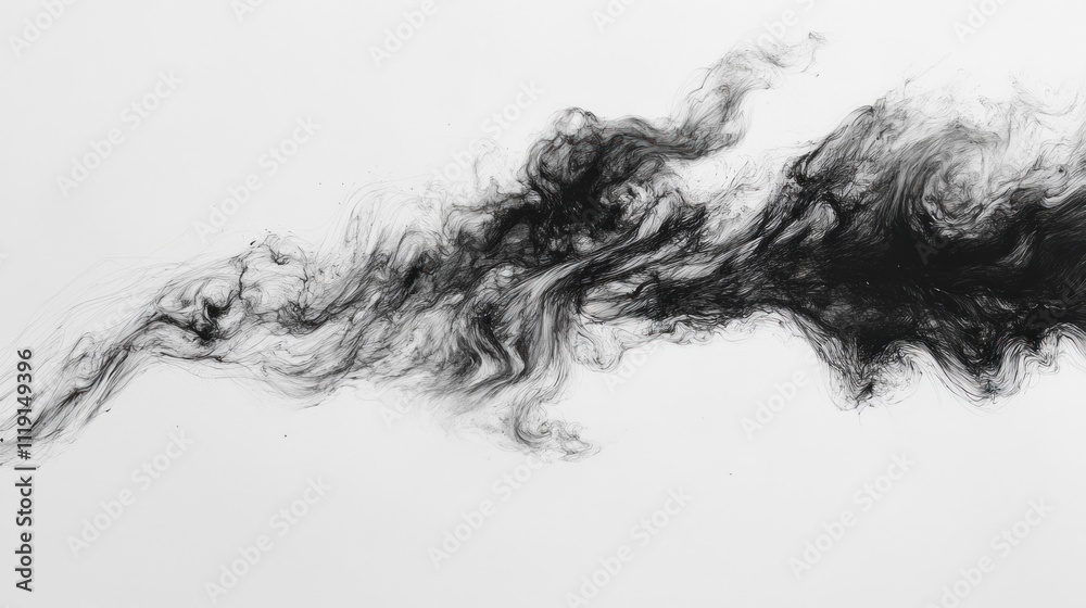 Fototapeta premium Abstract Ink Swirl in Black and White
