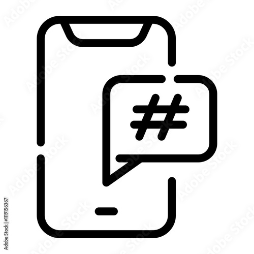 hastag Line Icon