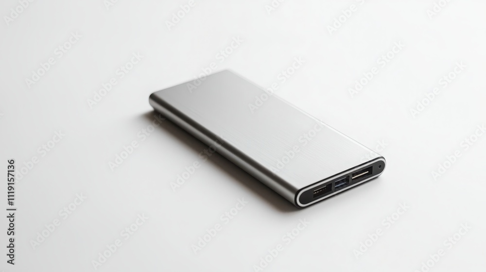 Efficient data backup solution home office external storage device minimalist design front view sleek metallic profile for portable use Efficient data backup solution home office external storage device minimalist design front view sleek metallic profile for portable use