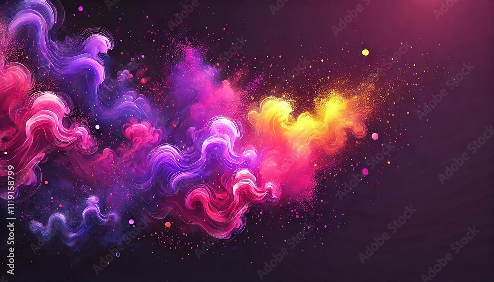 Fototapeta premium Happy Holi Background for Festival of Colors celebration vector elements for card, greeting, poster design.