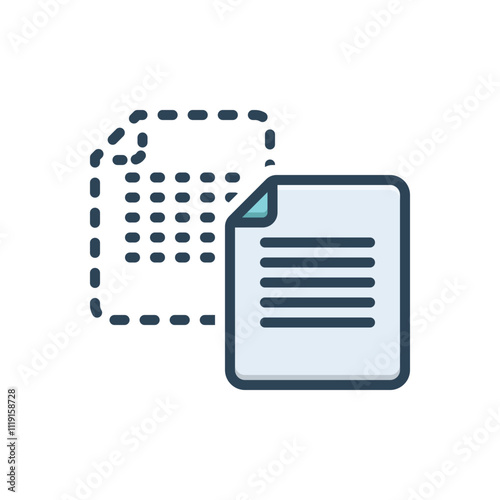 Color illustration icon for copy