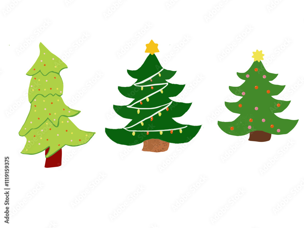 Obraz premium christmas tree set