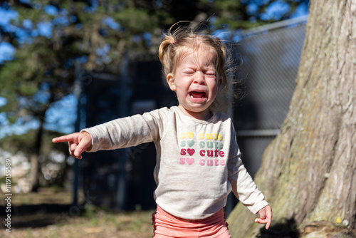 Screaming Child Pointing 
