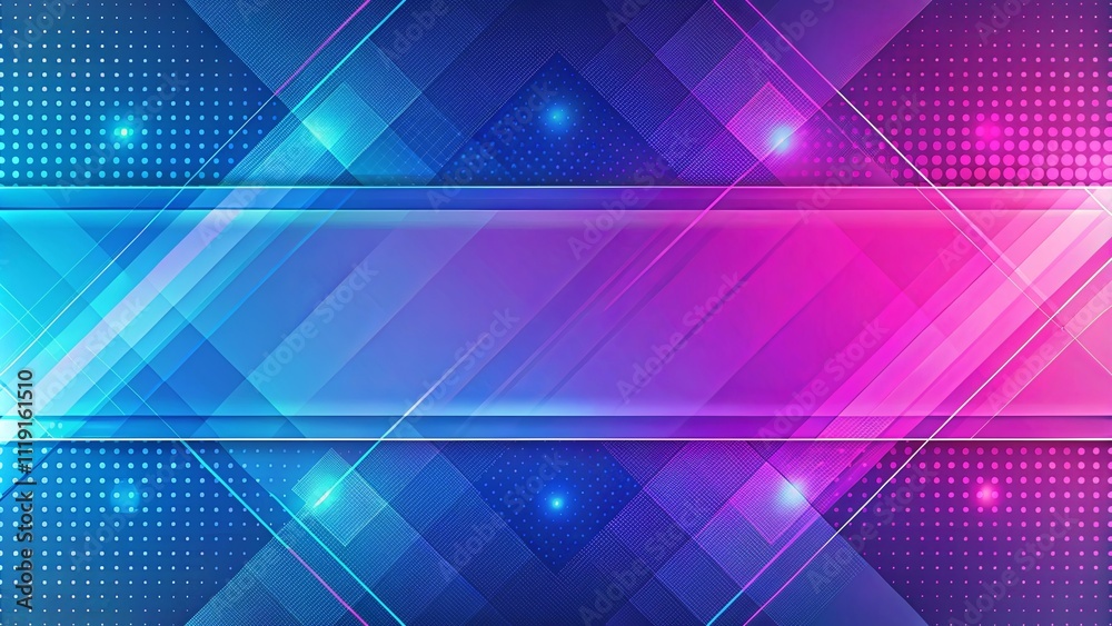 Abstract Geometric Composition of Intersecting Lines and Dotted Patterns in Vivid Blue and Pink Hues Abstract Geometric Composition of Intersecting Lines and Dotted Patterns in Vivid Blue and Pink Hues