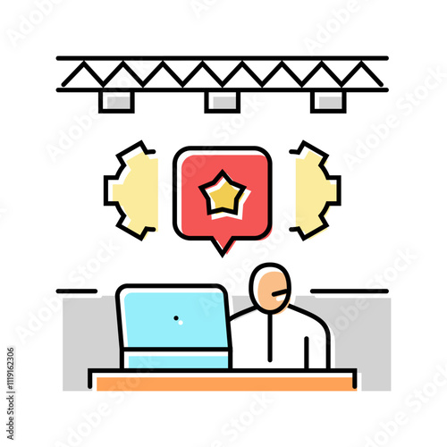 production event agency color icon vector. production event agency sign. isolated symbol illustration
