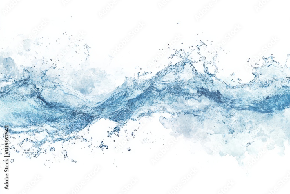 Water Wave with Clipping Path on White Background. Water Wave with Clipping Path on White Background.