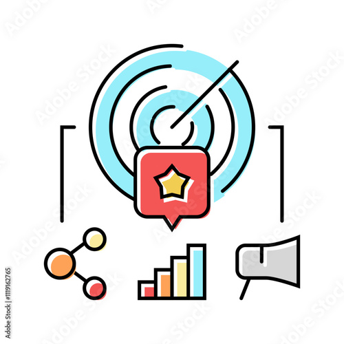 marketing event agency color icon vector. marketing event agency sign. isolated symbol illustration