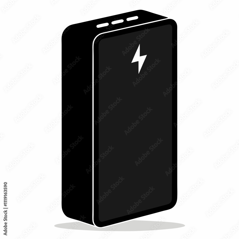 Smart Power Bank silhouette black vector illustration Smart Power Bank silhouette black vector illustration