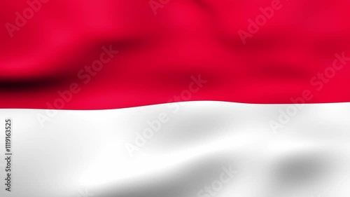 motion of waving indonesia flag seamless animation for background