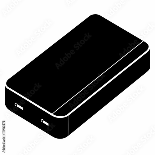 Smart Power Bank silhouette black vector illustration