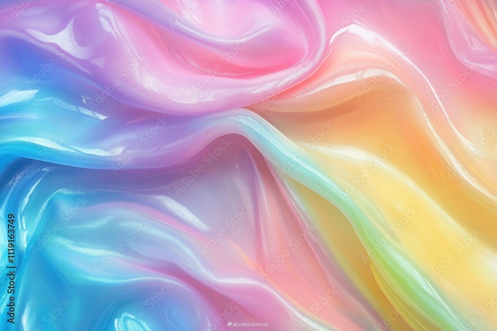 Pastel rainbow fabric, flowing softly. Perfect for backgrounds, websites, or dreamy designs.