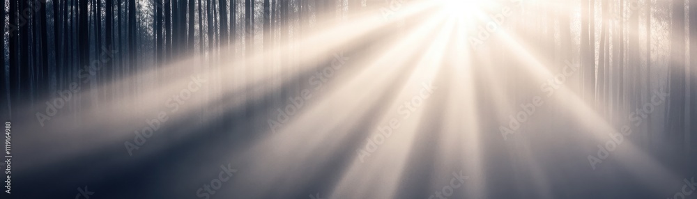 Enigmatic Light Rays Piercing Through a Misty Forest Creating an Ethereal Ambiance and Inviting a Sense of Calm and Serenity in Nature's Beauty Enigmatic Light Rays Piercing Through a Misty Forest Creating an Ethereal Ambiance and Inviting a Sense of Calm and Serenity in Nature's Beauty