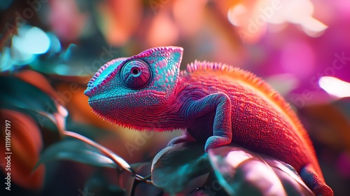 Unique Chameleon Wildlife Neon Vibrant Macro Colors Stunning Photography photo