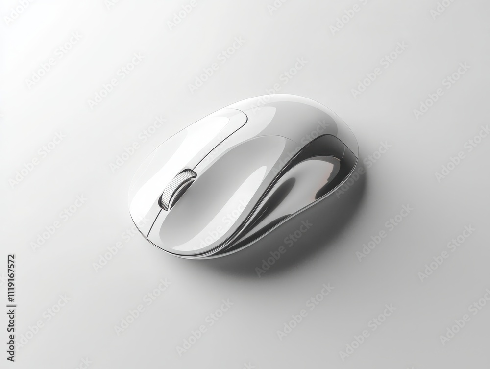 Enhancing productivity with an ergonomic computer mouse on a clean white surface realistic focus and gentle ambient lighting Enhancing productivity with an ergonomic computer mouse on a clean white surface realistic focus and gentle ambient lighting