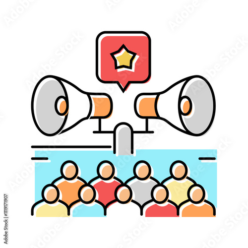 public relations color icon vector. public relations sign. isolated symbol illustration