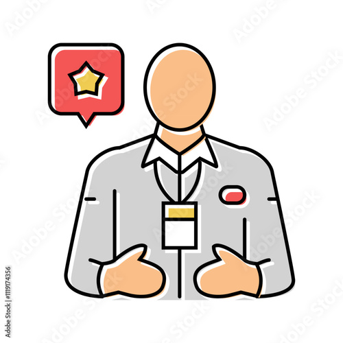 promotion event agency color icon vector. promotion event agency sign. isolated symbol illustration