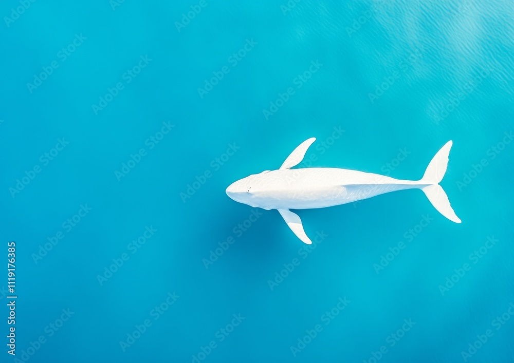 Majestic Whale in Tranquil Turquoise Ocean at Dawn Majestic Whale in Tranquil Turquoise Ocean at Dawn