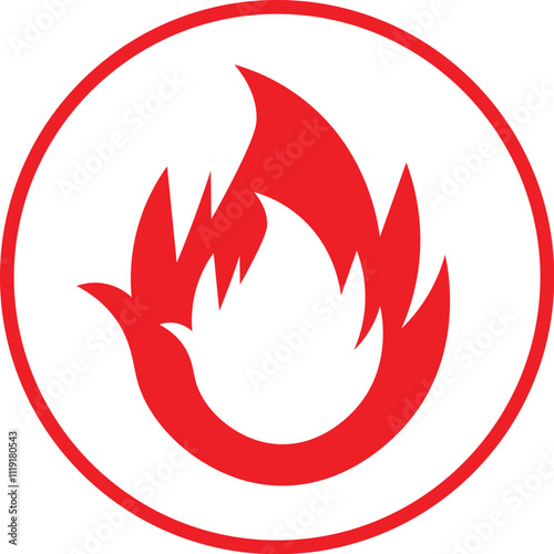 red flame icon vector 