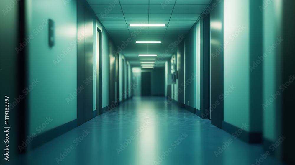 Obraz premium Futuristic Data Warehouse with Digital Interface