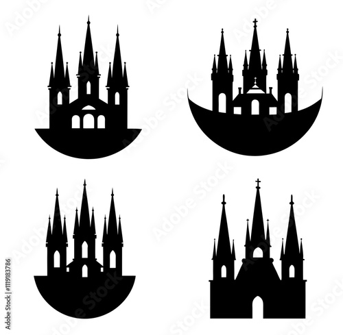 Prague silhouette vector illustration