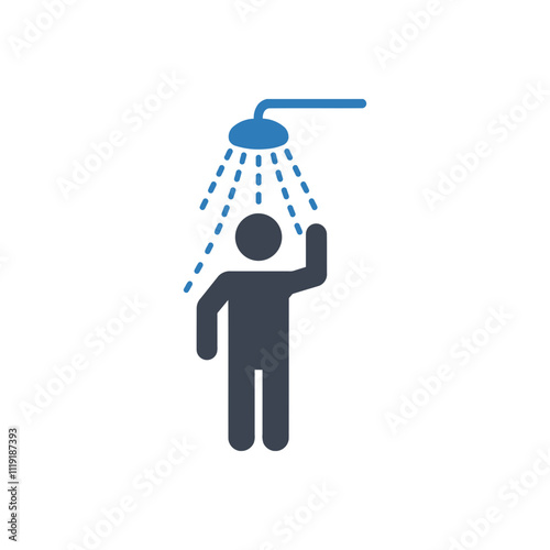 Person with shower icon