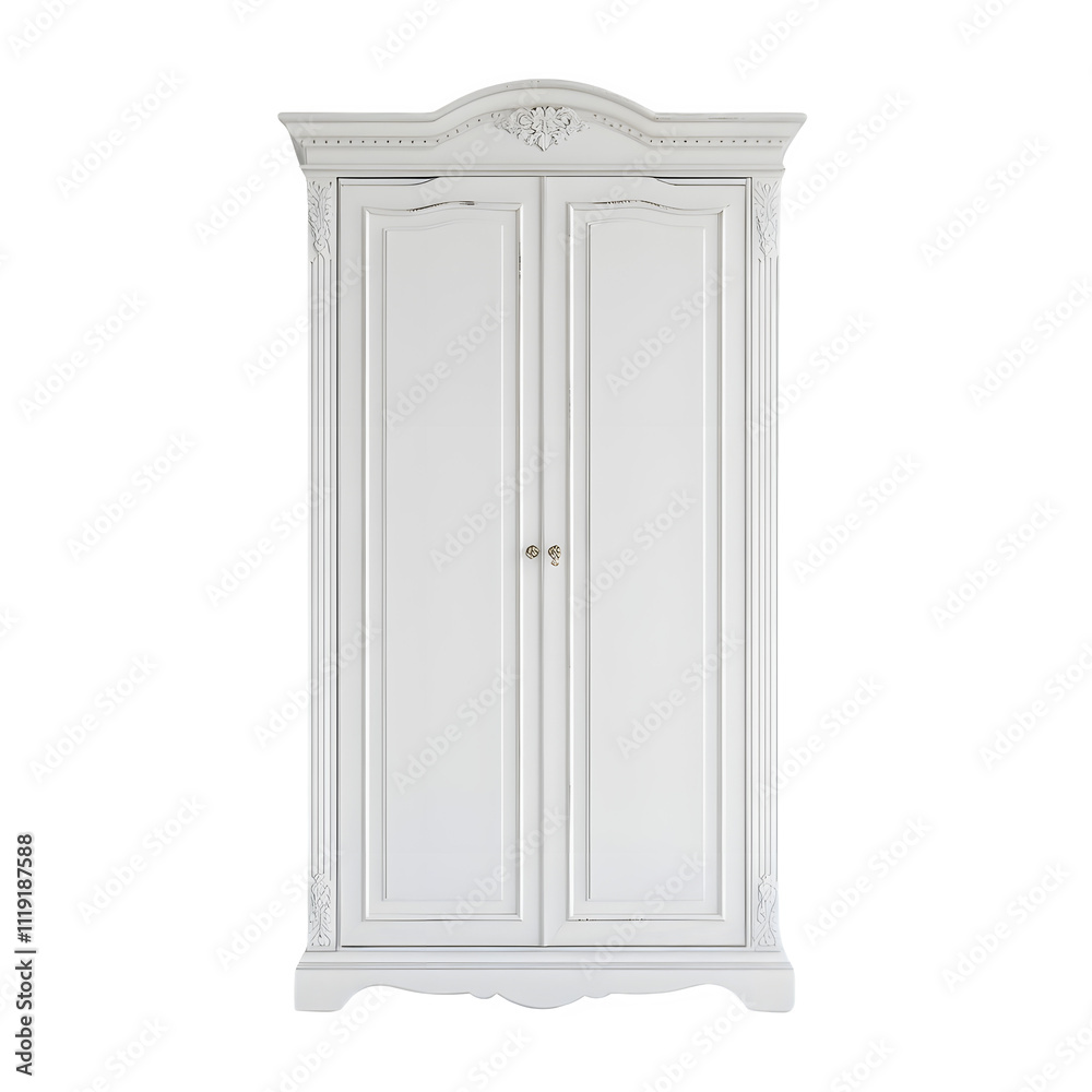 White Wooden Armoire, Classic Style Wardrobe White Wooden Armoire, Classic Style Wardrobe