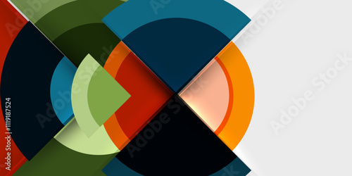 Techno circles and semi circles. Vector Illustration For Wallpaper, Banner, Background, Card, Book Illustration, landing page