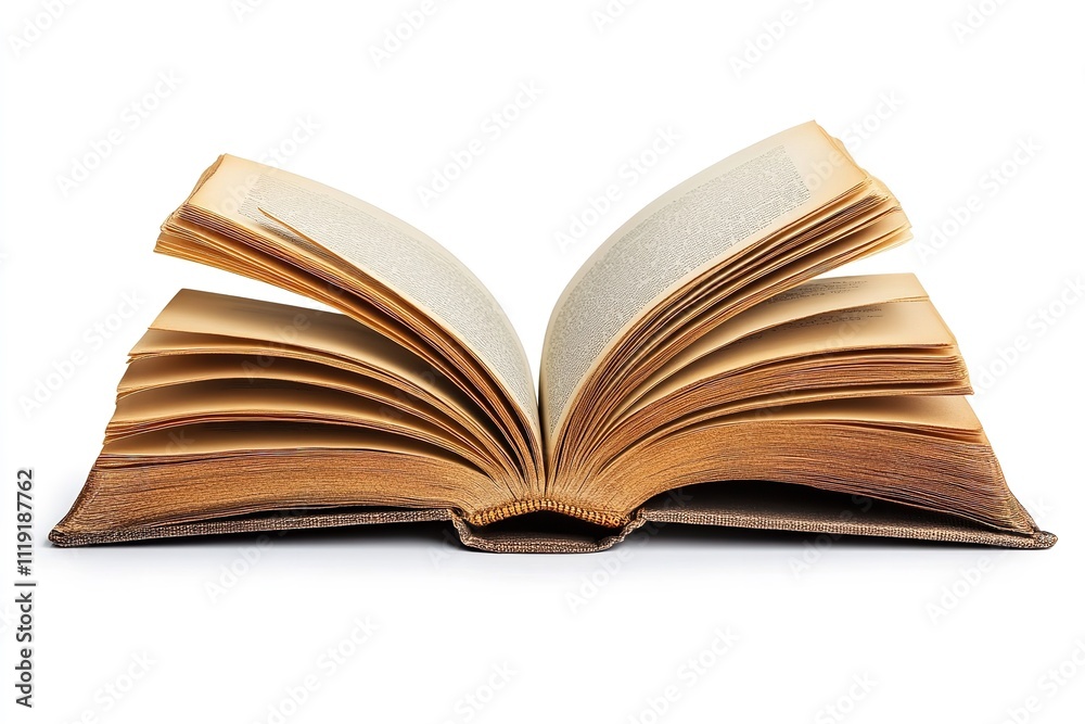 Excellent quality, realistic open book isolated on a white backdrop. Generative Ai Excellent quality, realistic open book isolated on a white backdrop. Generative Ai