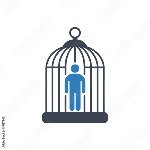 Caged Person Symbol icon