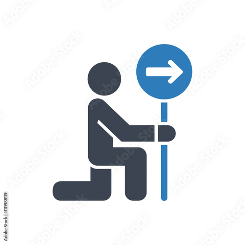 Wayfinding Symbol Kneeling icon