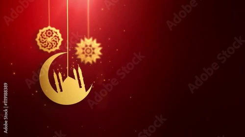 Islamic lighting Background video, Ramadan and Mandala Animation Elegant Arabic Islamic East Style Background in 4K with Seamless Looping