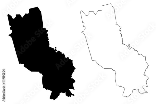 Aloja Municipality (Republic of Latvia, Administrative divisions of Latvia, Municipalities and their territorial units) map vector illustration, scribble sketch Aloja map