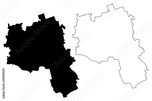 Auce Municipality (Republic of Latvia, Administrative divisions of Latvia, Municipalities and their territorial units) map vector illustration, scribble sketch Auce map