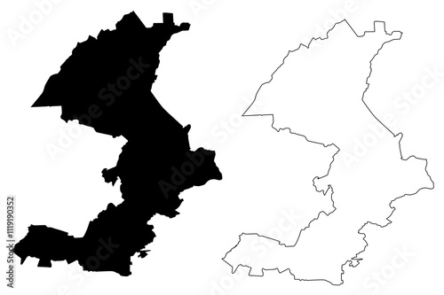 Balvi Municipality (Republic of Latvia, Administrative divisions of Latvia, Municipalities and their territorial units) map vector illustration, scribble sketch Balvi map