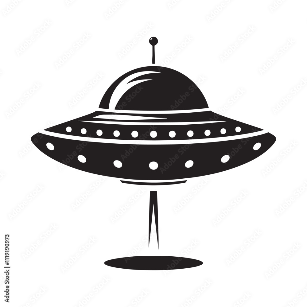 UFO Silhouette - Vector of UFO - UFO Illustration. UFO Silhouette - Vector of UFO - UFO Illustration.