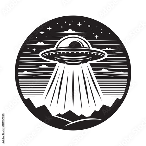 UFO Silhouette - Vector of UFO - UFO Illustration.