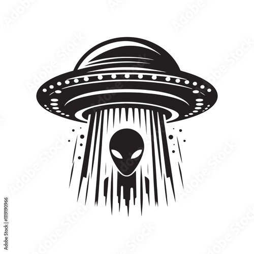 UFO Silhouette - Vector of UFO - UFO Illustration.